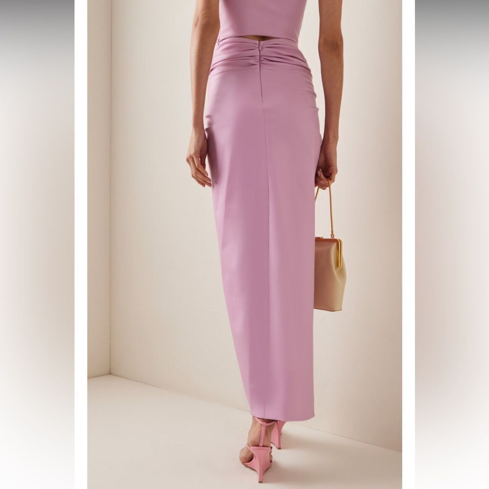 Lapointe Revolve Top Skirt SET Faux Leather Blossom Pink Size 4 - Picture 3 of 15